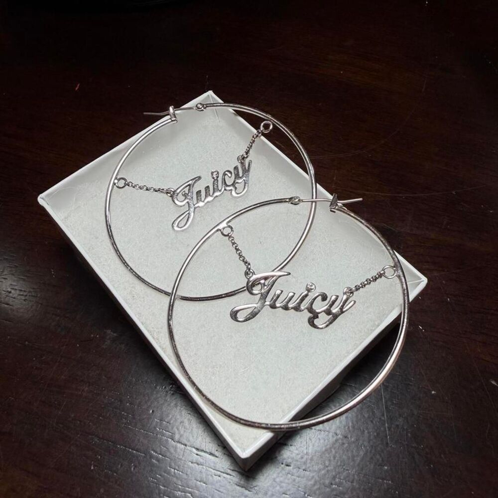 BADDIE authentic y2k vintage Juicy Couture silver hoop earrings